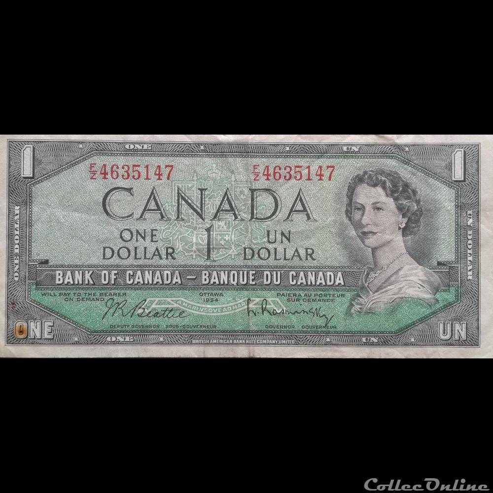 CANADA - P 074 B - 1 DOLLAR - 1954 billet amerique du nord canadum canada p 074 b 1 dollar 1954