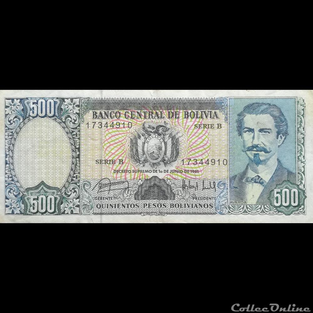 billet amerique du sud argentine bolivie p 166 500 pesos bolivianos 1981