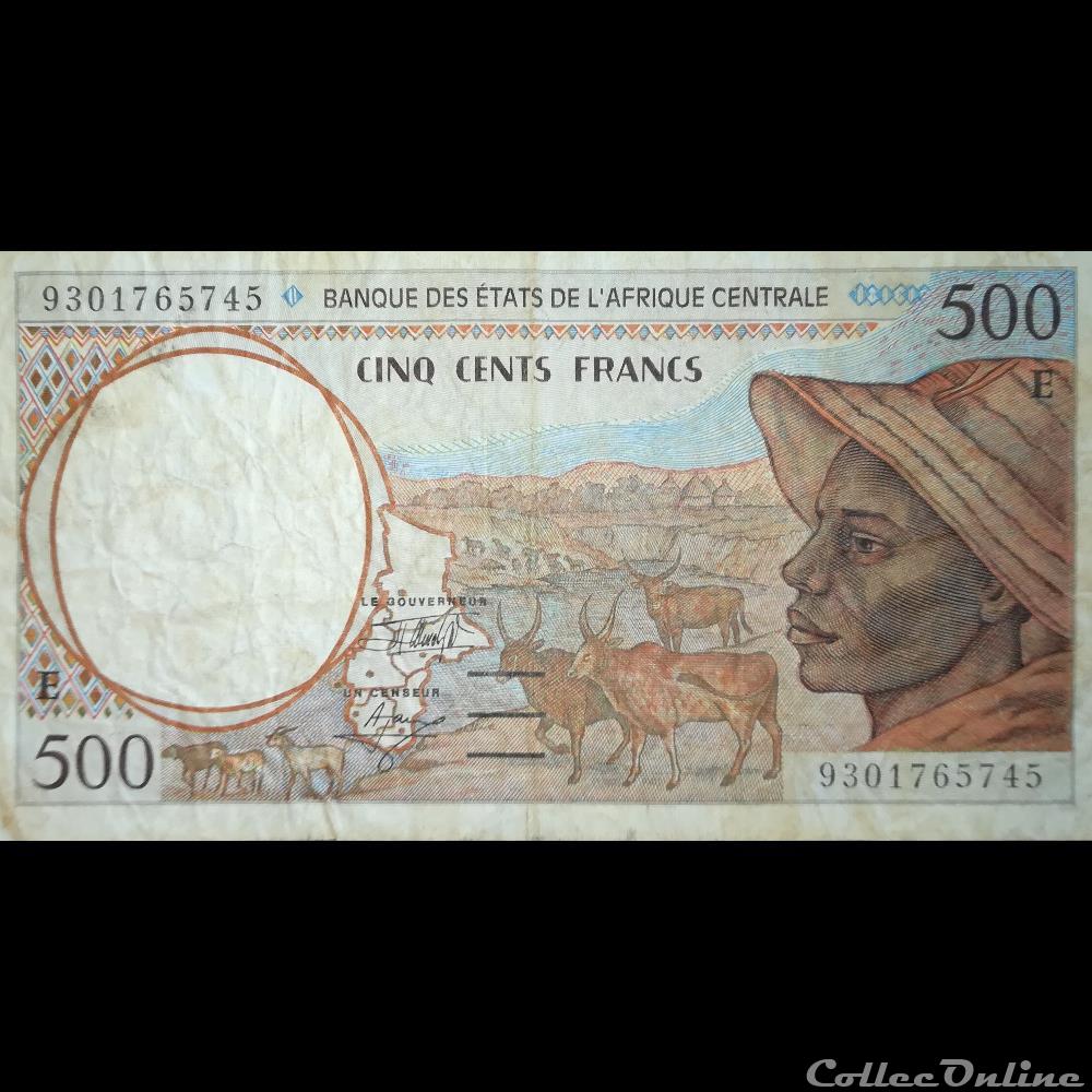 billet afrique cameroun p 201e a 500 francs 1993