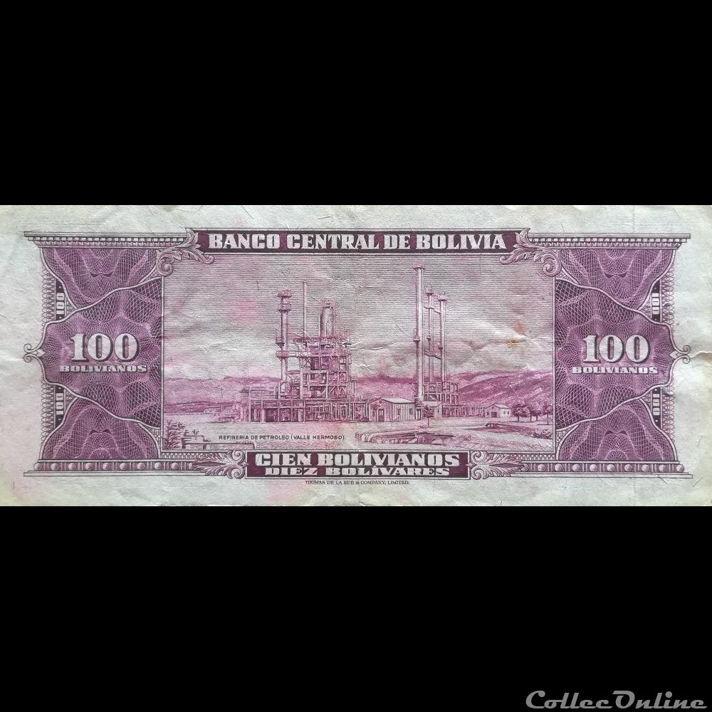 BOLIVIE - P 147 (2) - 100 BOLIVIANOS - 1945 billet amerique du sud argentine bolivie p 147 2 100 bolivianos 1945