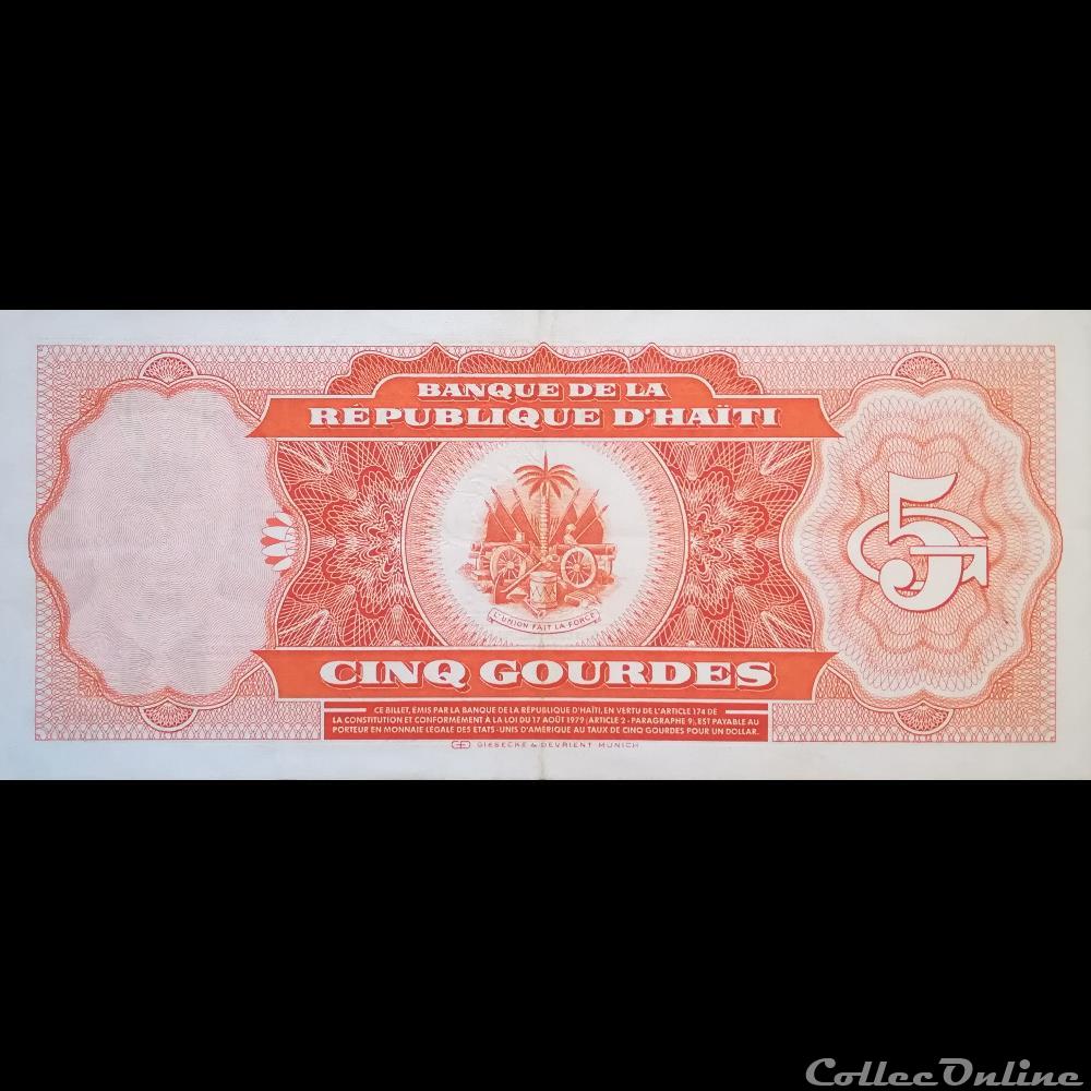 billet amerique du nord haiti p 241 5 gourdes 1979