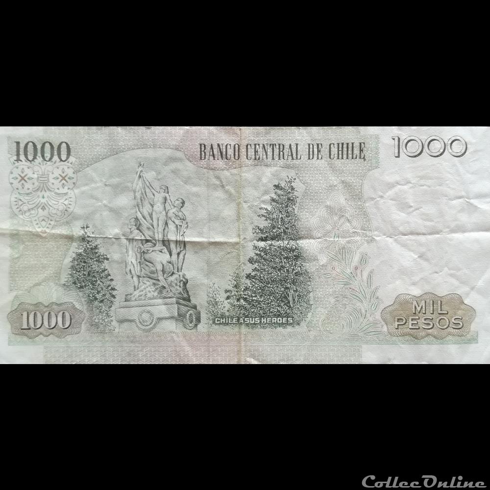 CHILI - P 154 C (5) - 1000 PESOS - 1988 billet amerique du sud chili p 154 c 5 1000 pesos 1988