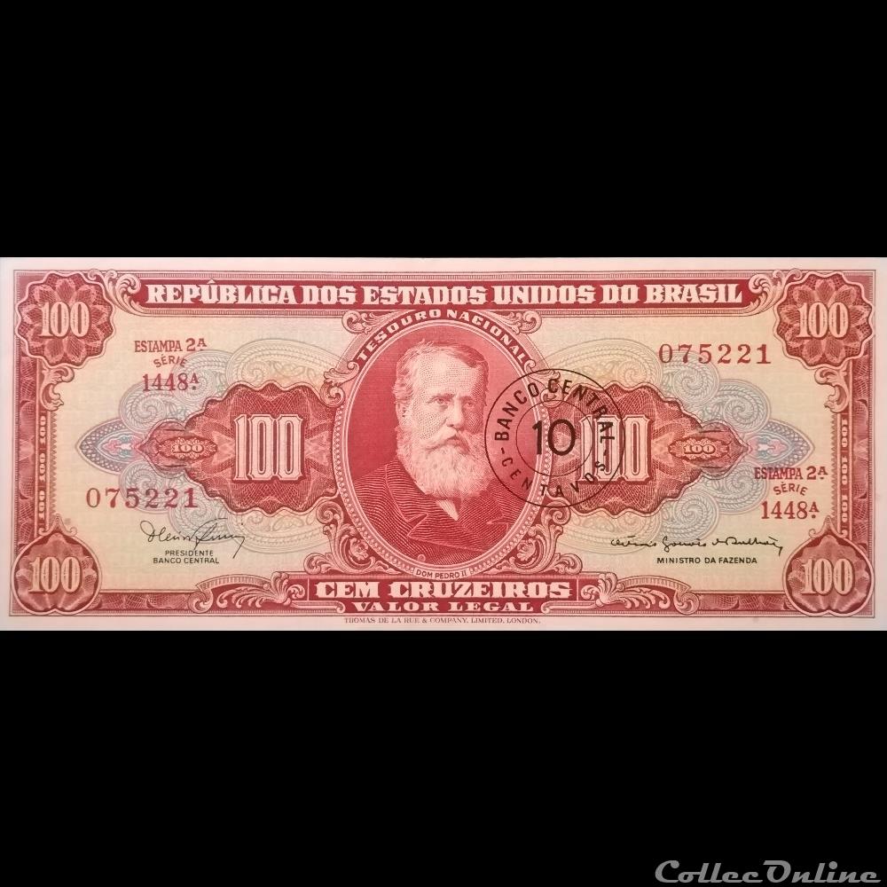 1967 Brazil 10 Centavos Overprint Banknote *P-185*         *AU*