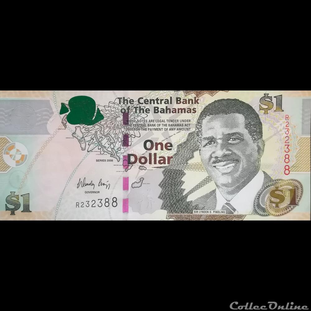 BAHAMAS - P 071 - 1 DOLLAR - 2008 billet amerique du nord bahamas p 071 1 dollar 2008