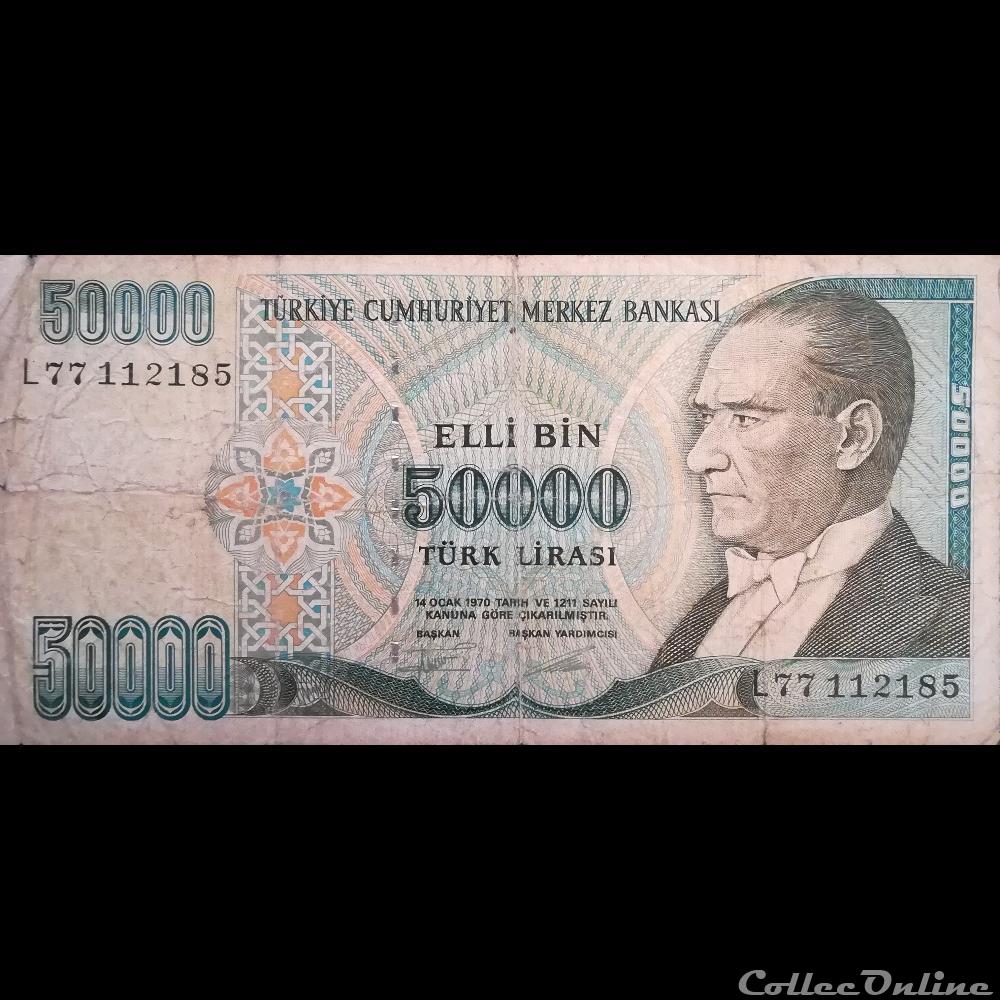 TURQUIE - P 203 - 50.000 LIRA - 1989 billet asie turquie p 203 50 000 lira 1989