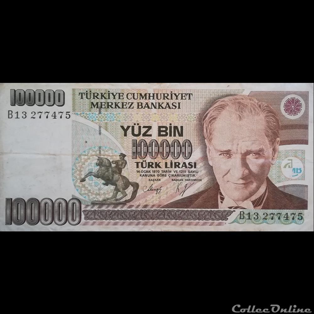 TURQUIE - P 205 - 100.000 LIRA - 1991 billet asie turquie p 205 100 000 lira 1991