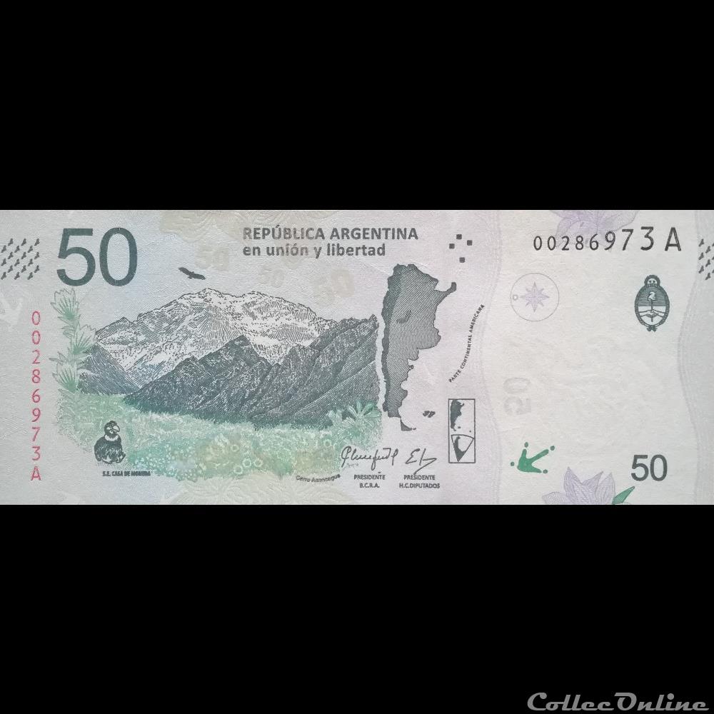 ARGENTINE - P 363 - 50 PESOS - 2018 billet amerique du sud argentine p 363 50 pesos 2018