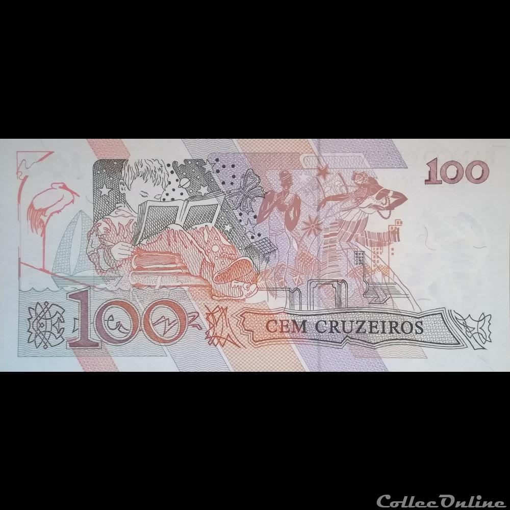 BRESIL - P 228 - 100 CRUZEIROS - 1990 billet amerique du sud bresil p 228 100 cruzeiros 1990