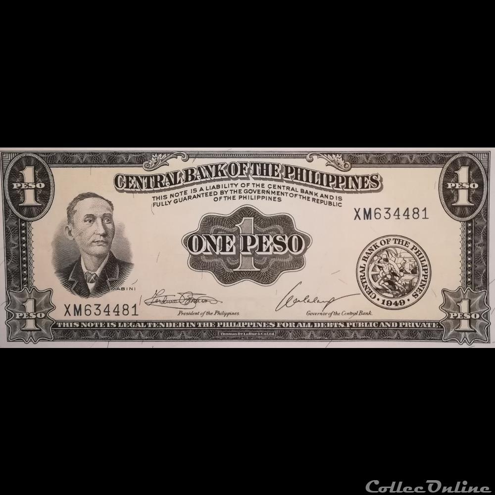 PHILIPPINES - P 133 H - 1 PESO - 1949 billet asie philippines p 133 h 1 peso 1949