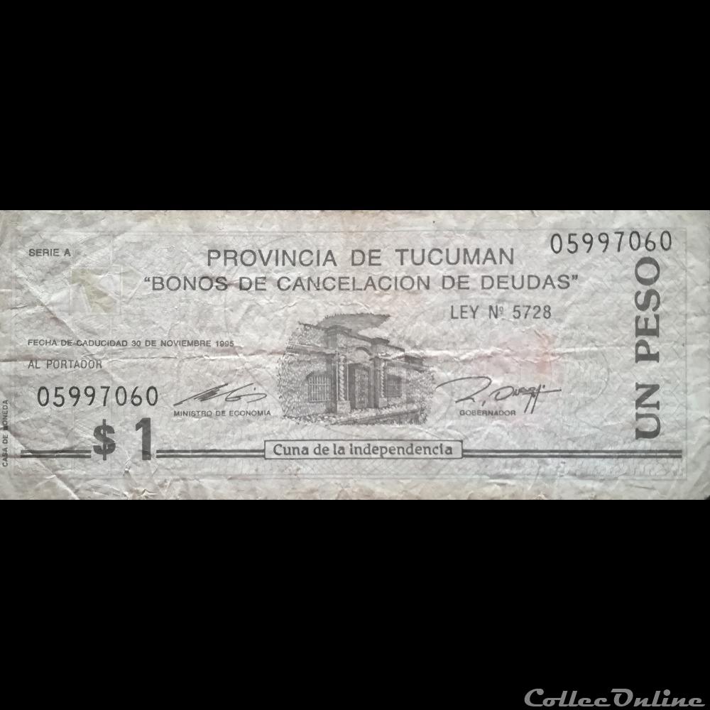 billet amerique du sud argentine p s 2720 1 peso 1995