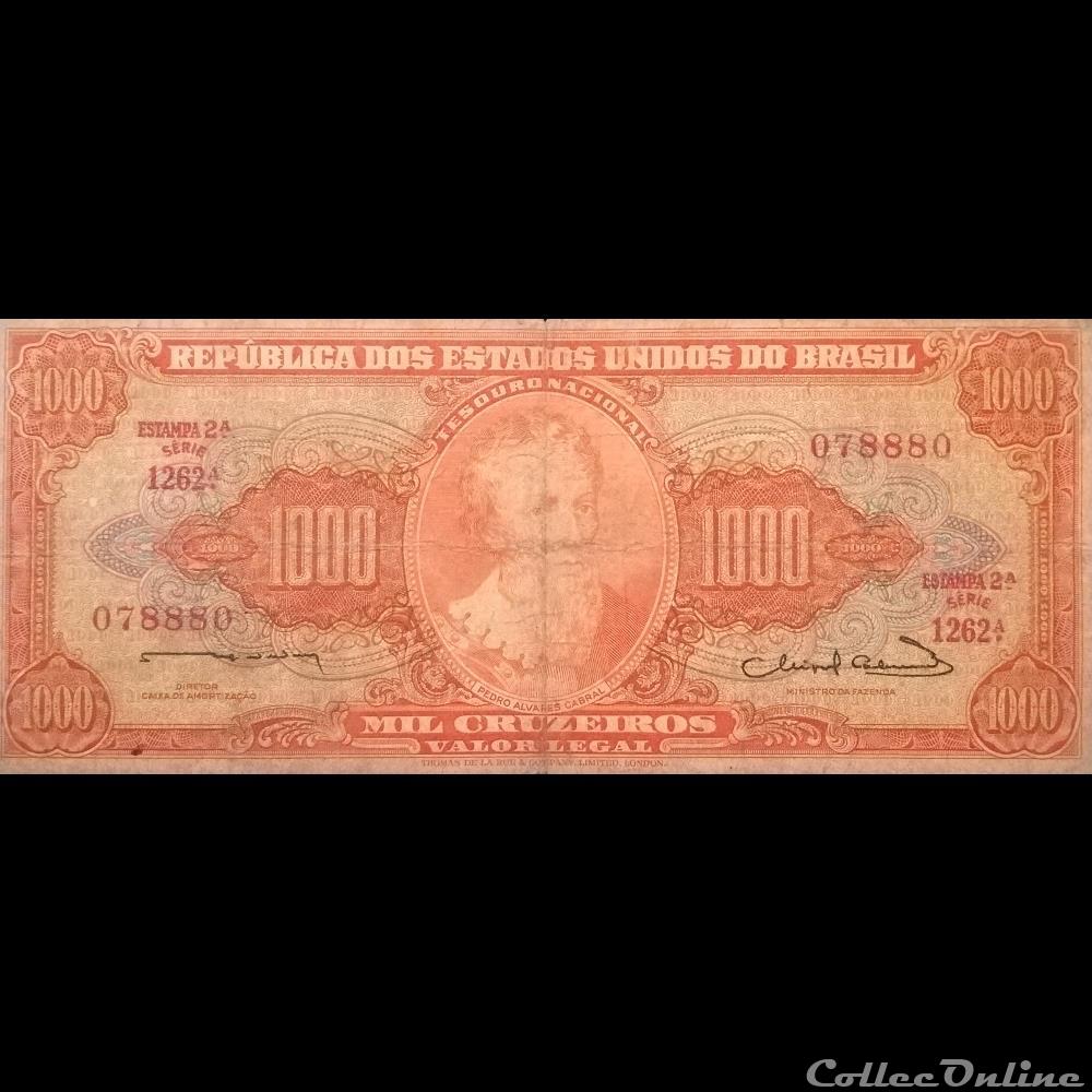 BRESIL - P 181 - 1000 CRUZEIROS - 1963 billet amerique du sud bresil p 181 1000 cruzeiros 1963