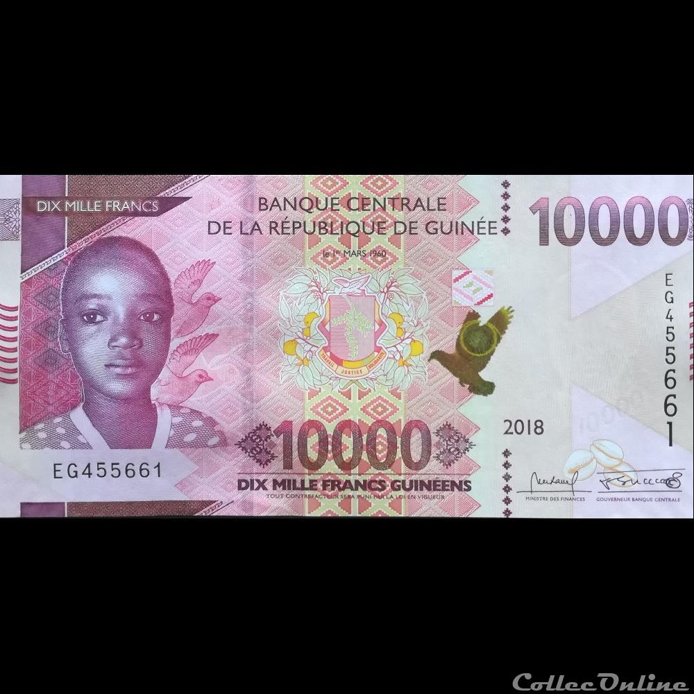 GUINEE - P new - 10.000 FRANCS - 2018 billet afrique guinee p new 10 000 francs 2018