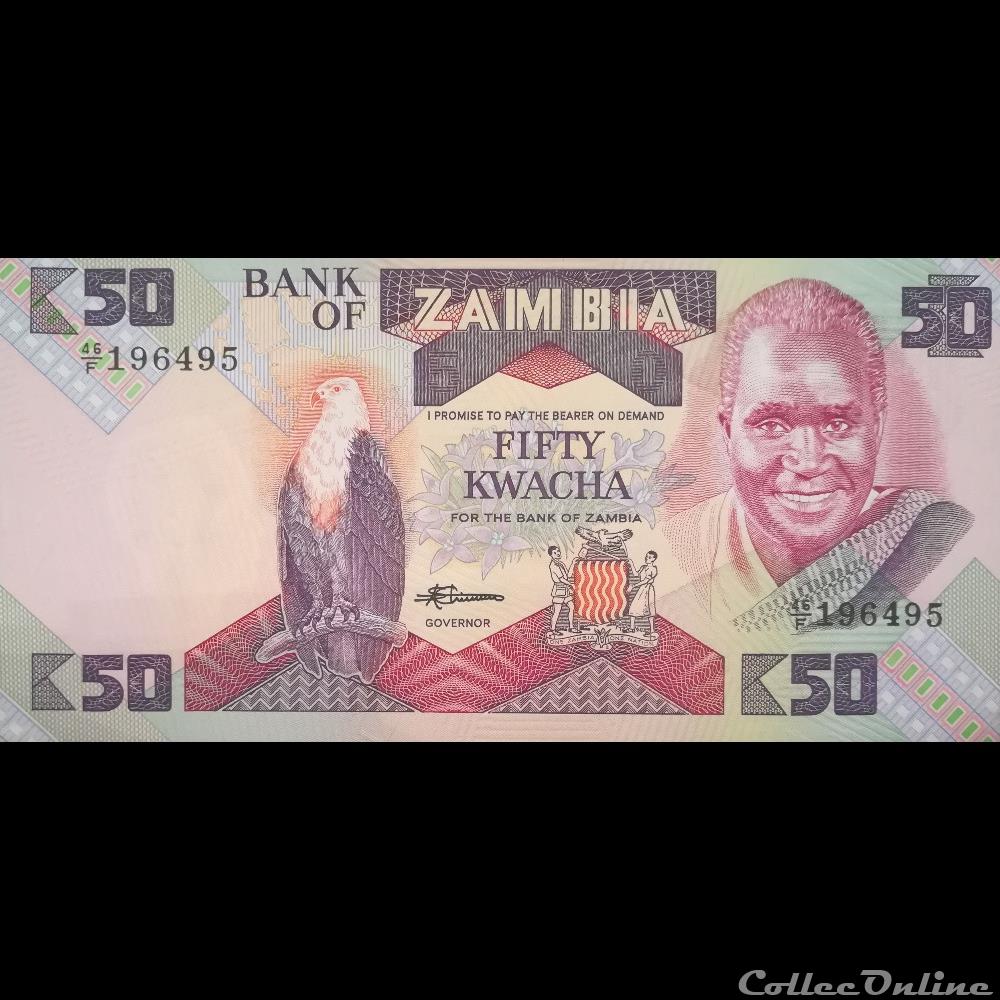 ZAMBIE - P 28 - 50 KWACHA - 1988 billet afrique zambie p 28 50 kwacha 1988