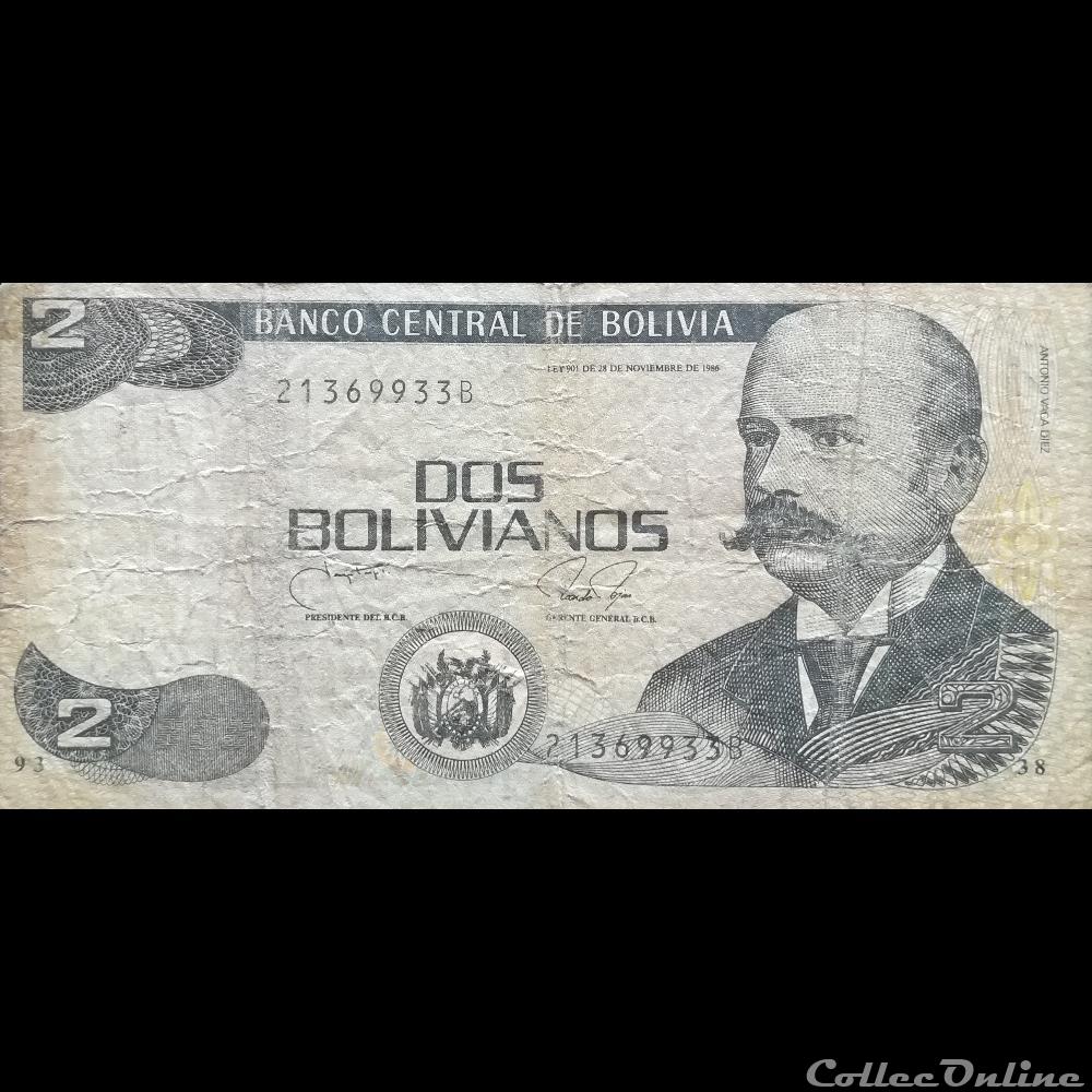 BOLIVIE - P 202 B - 2 BOLIVIANOS - 1988 billet amerique du sud argentine bolivie p 202 b 2 bolivianos 1988