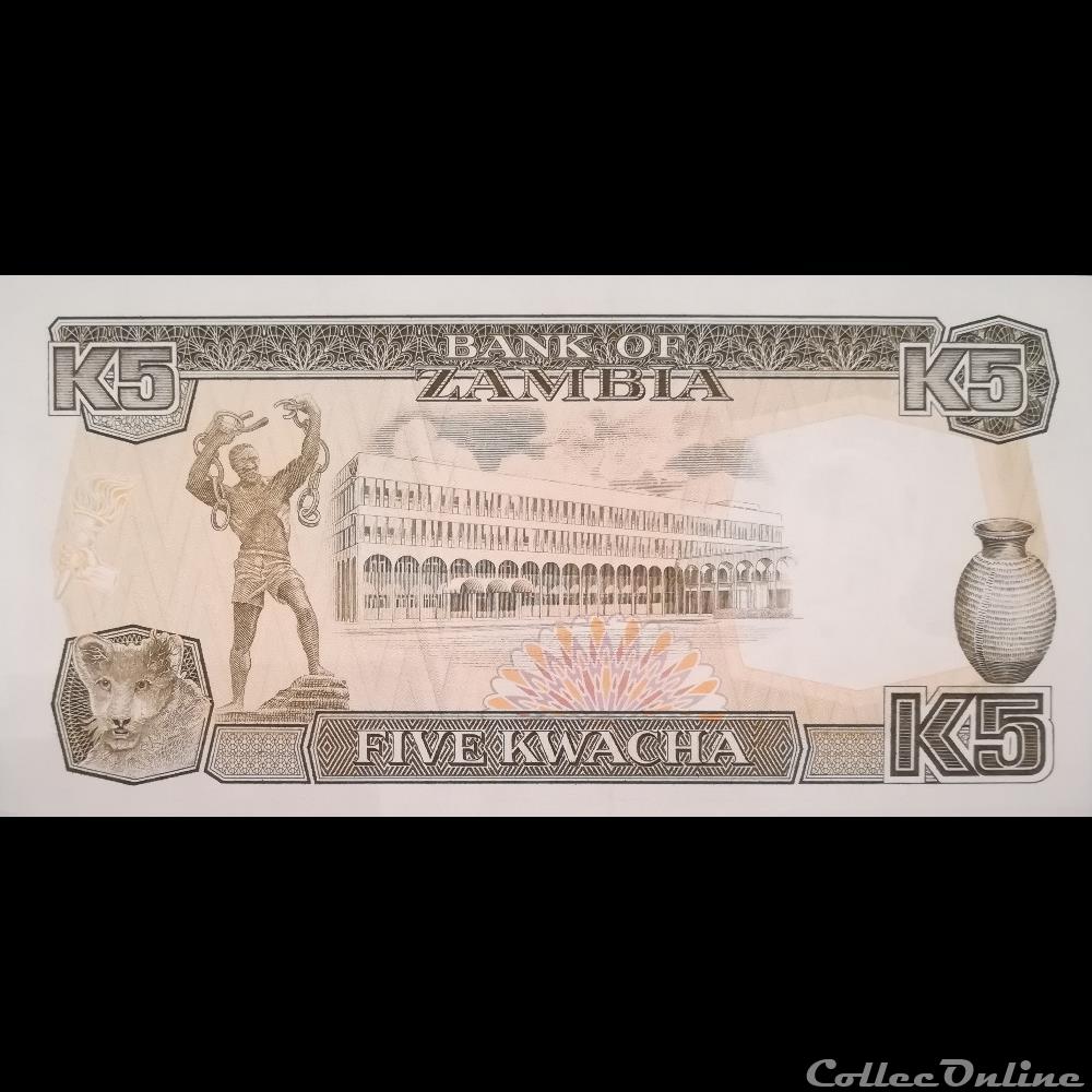 ZAMBIE - P 30 - 5 KWACHA - 1989 billet afrique zambie p 30 5 kwacha 1989