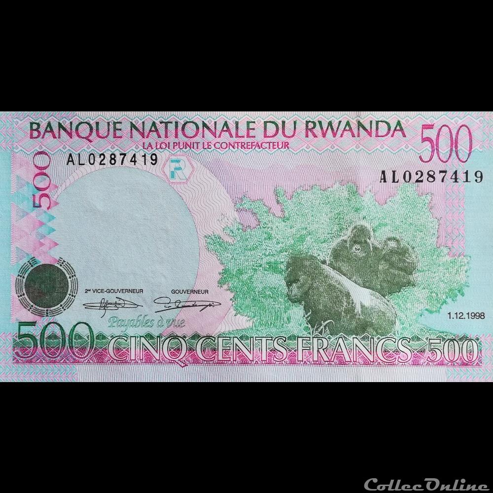 RWANDA - P 26 A - 500 FRANCS - 1998 billet afrique rwandum rwanda p 26 a 500 francs 1998