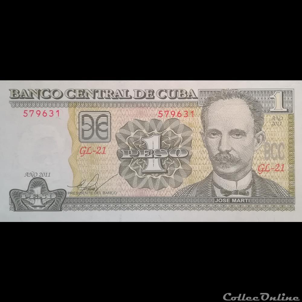 CUBA - P 128 F - 1 PESO - 2011 billet amerique du nord cuba p 128 f 1 peso 2011