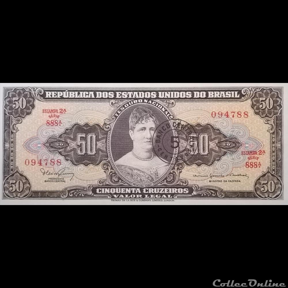 BRESIL - P 184 A - 50 CENTAVOS - 1966 billet amerique du sud bresil p 184 a 50 centavos 1966