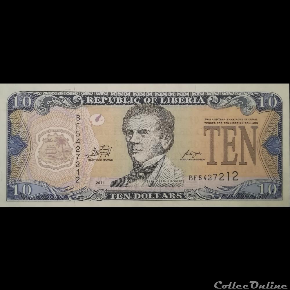 LIBERIA - P 27 F - 10 DOLLARS - 2011 billet afrique liberium liberia p 27 f 10 dollars 2011