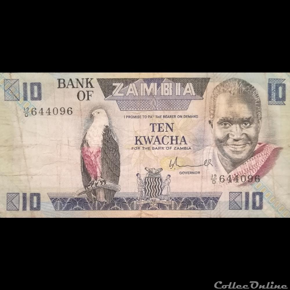ZAMBIE - P 26 A - 10 KWACHA - 1980 billet afrique zambie p 26 a 10 kwacha 1980