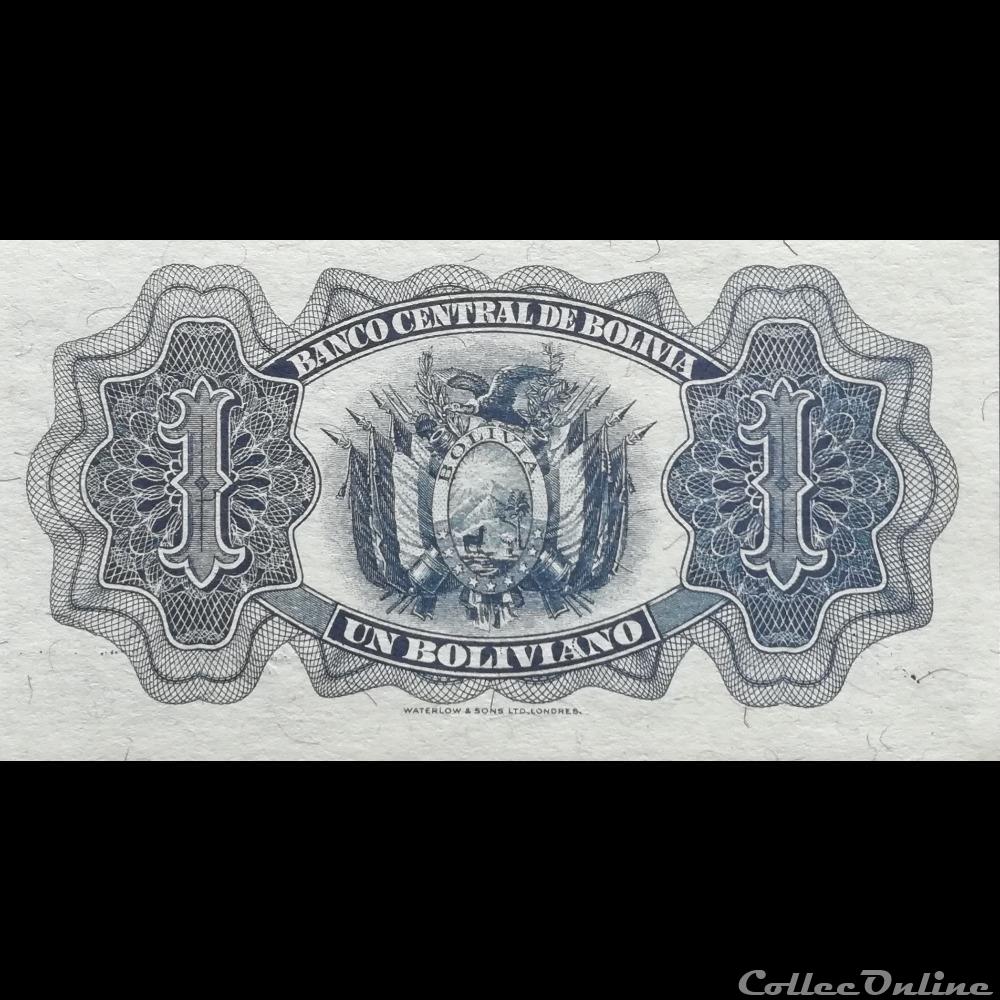 BOLIVIE - P 128 C (2) - 1 BOLIVIANO - 1952 billet amerique du sud argentine bolivie p 128 c 2 1 boliviano 1952