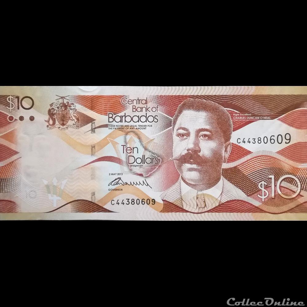 BARBADE - P 075 A - 10 DOLLARS - 2013 billet amerique du nord barbade p 075 a 10 dollars 2013