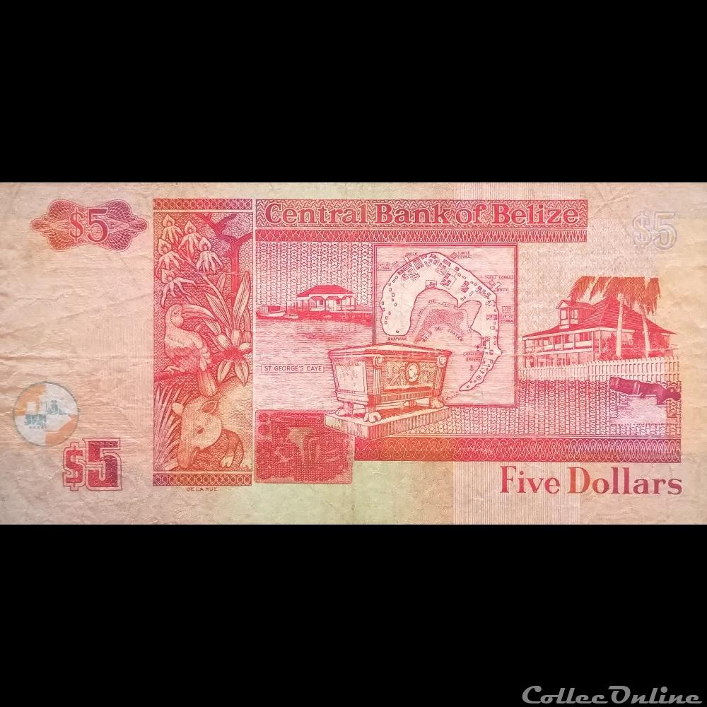 billet amerique du nord belize p 067 b 5 dollars 2005