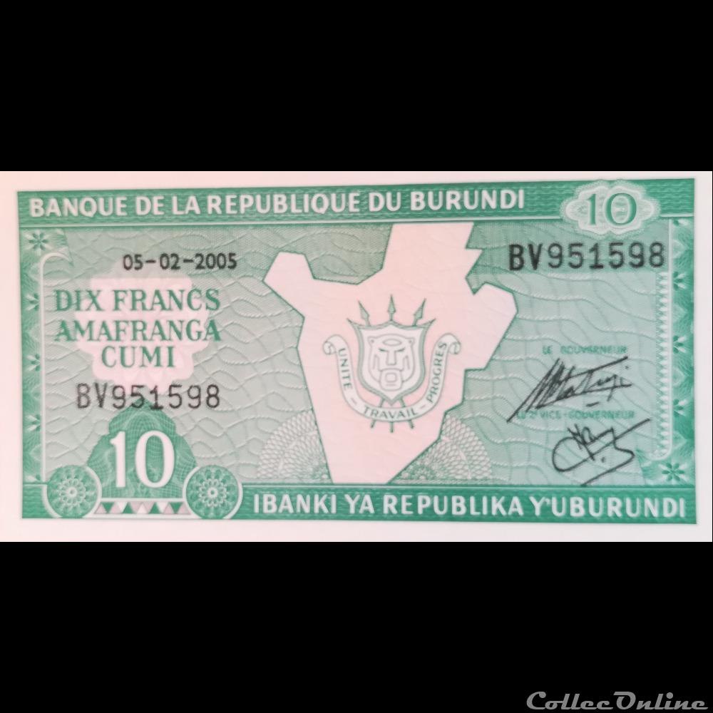 BURUNDI - P 33 E - 10 FRANCS 2005 billet afrique burundi p 33 e 10 francs 2005