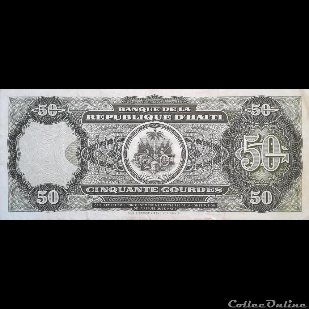 billet amerique du nord haiti p 257 50 gourdes 1991