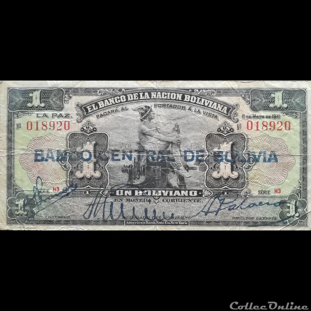 BOLIVIE - P 112 (2-2) - 1 BOLIVIANO - 1929 billet amerique du sud argentine bolivie p 112 2 2 1 boliviano 1929