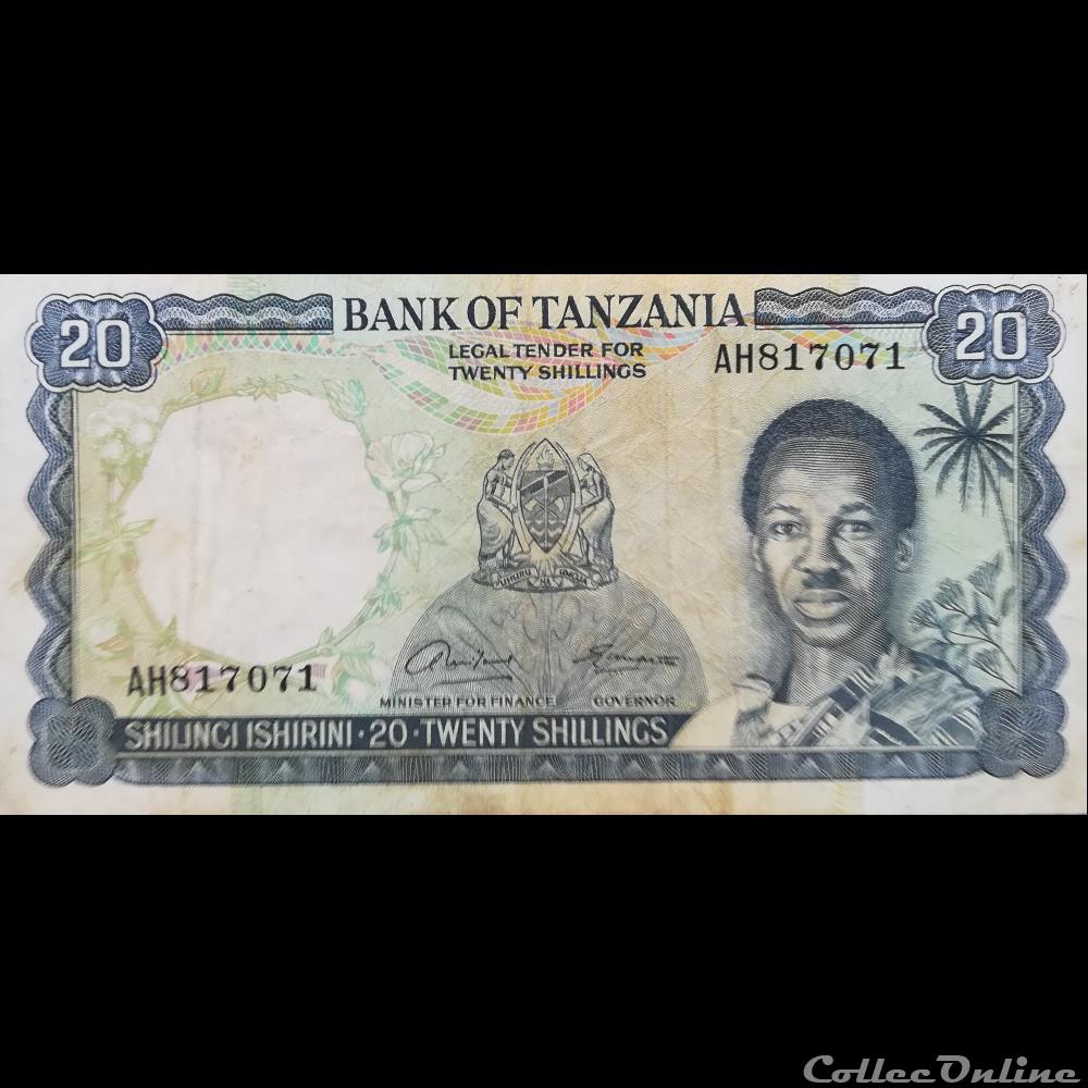 TANZANIE - P 03 A - 20 SHILLINGS - 1966 billet afrique tanzanie p 03 a 20 shillings 1966
