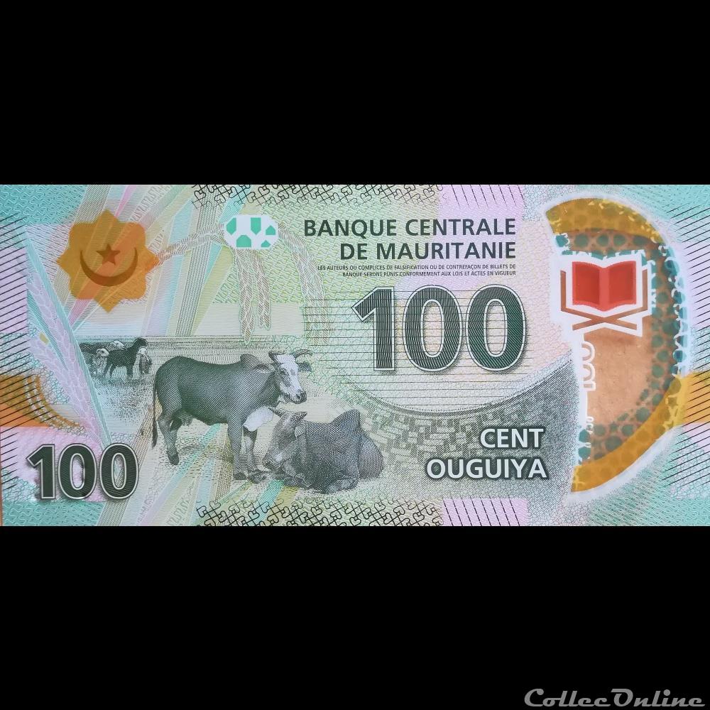 billet afrique mauritanie p 23 100 ouguiya 2017