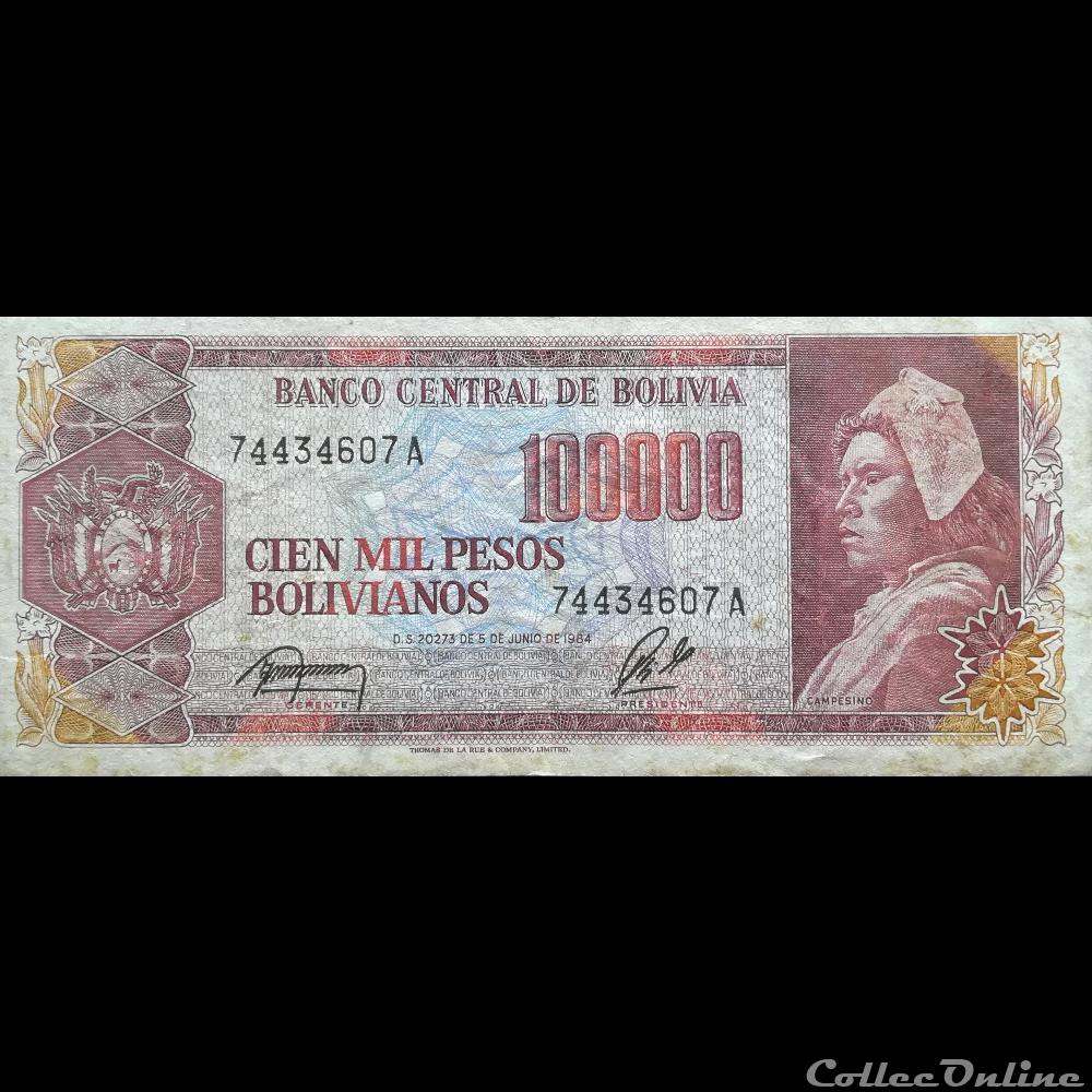 BOLIVIE - P 171 A (2) - 100.000 PESOS BOLIVIANOS - 1984 billet amerique du sud argentine bolivie p 171 a 2 100 000 pesos bolivianos 1984