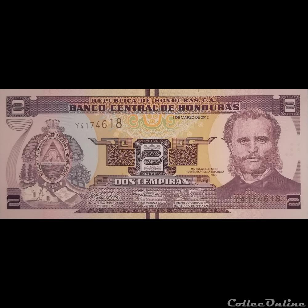 HONDURAS - P 097 A - 2 LEMPIRAS - 2012 billet amerique nord honduras p 097 a 2 lempiras 2012