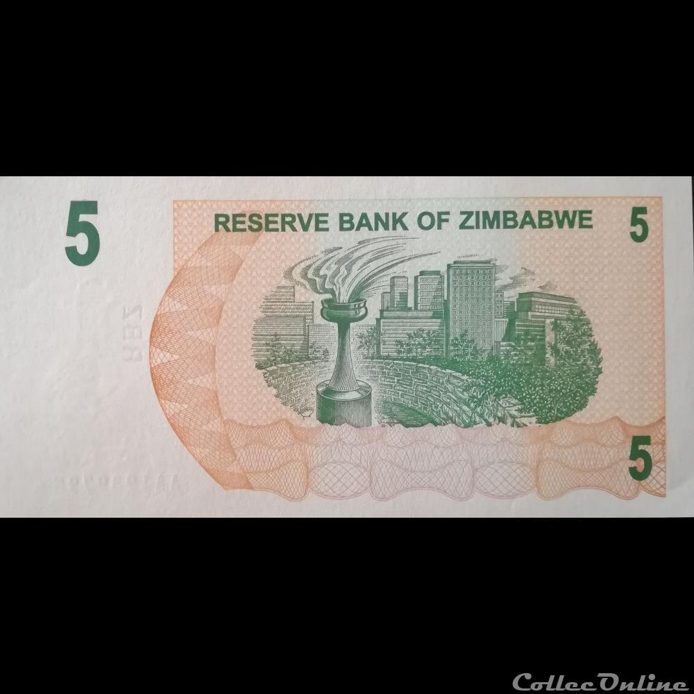 ZIMBABWE - P 38 - 5 DOLLARS - 2006 billet afrique zimbabwe p 38 5 dollars 2006
