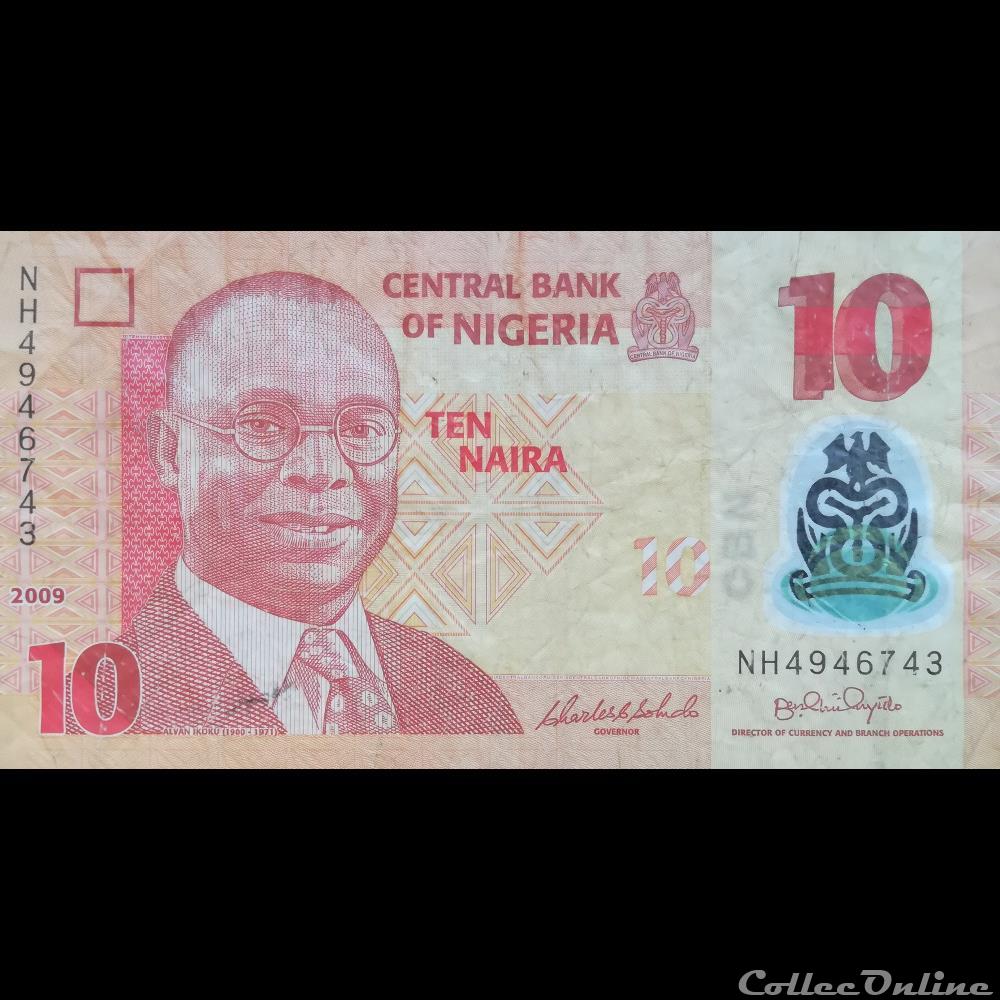 billet afrique nigerium nigeria p 39 a1 10 naira 2009