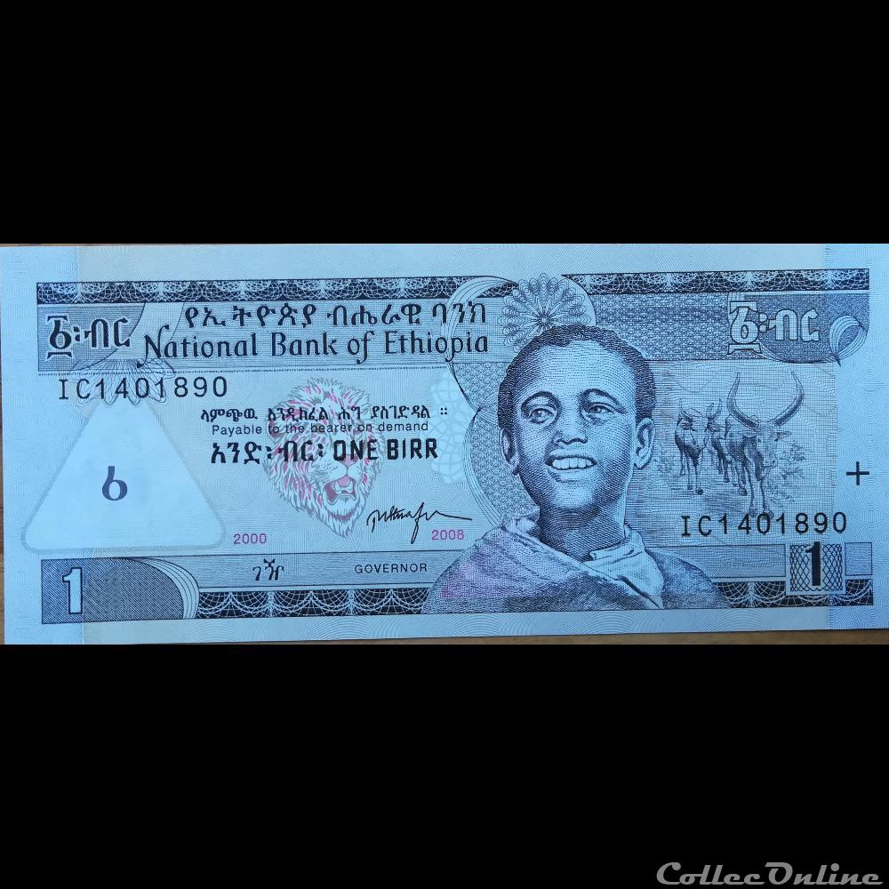 billet afrique ethiopie p 46 e 1 birr 2008 ee 2000