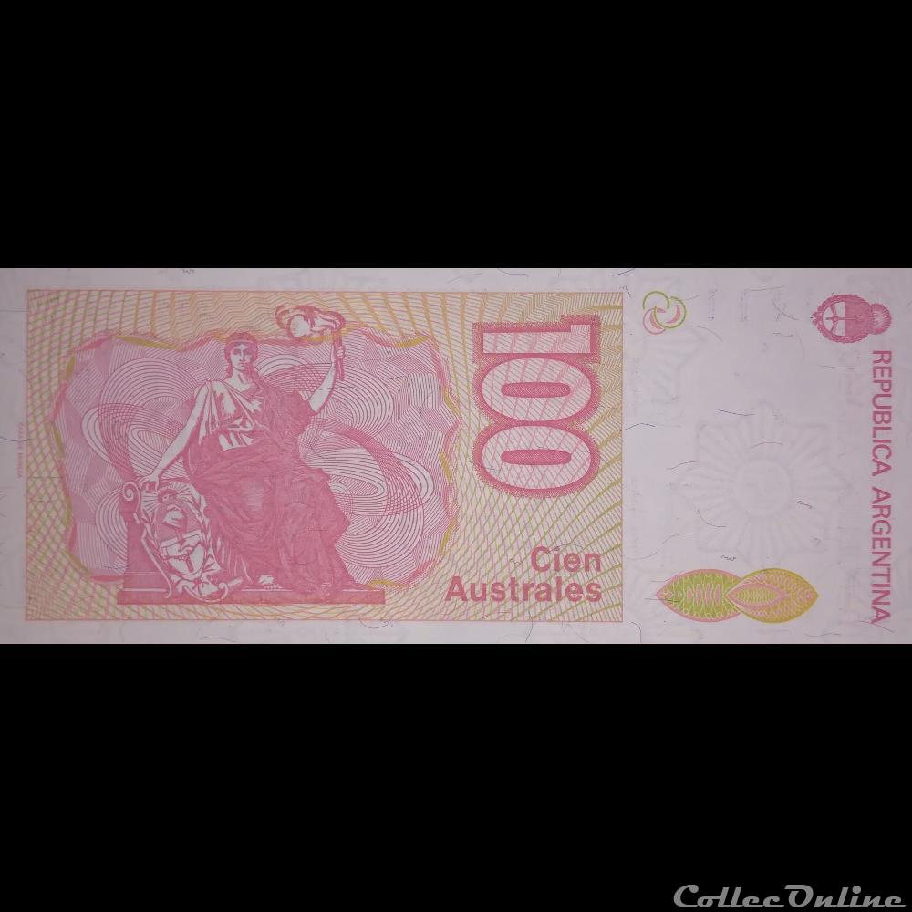 billet amerique du sud argentine p 327 c 100 australes 1990