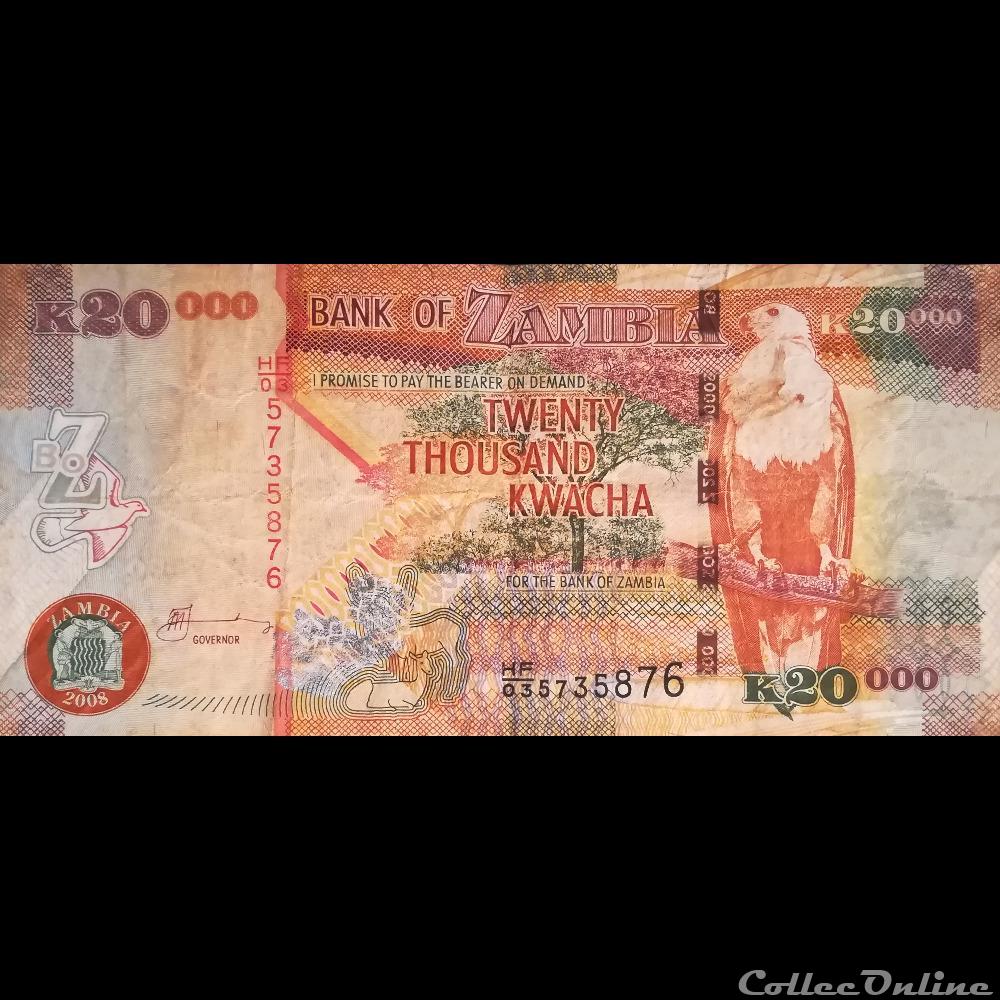 billet afrique zambie p 47 d 20000 kwacha 2008