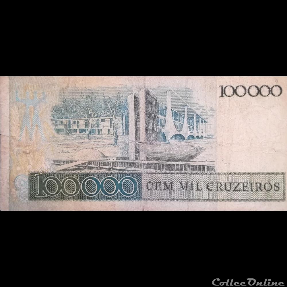 BRESIL - P 205 - 100.000 CRUZEIROS - 1985 billet amerique du sud bresil p 205 100 000 cruzeiros 1985