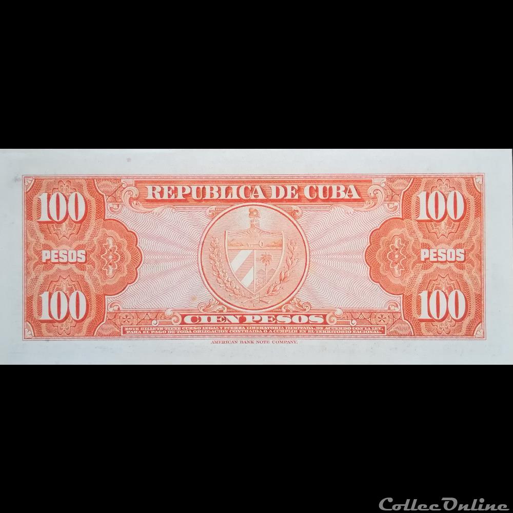 CUBA - P 093 - 10O PESOS - 1959 billet amerique du nord cuba p 093 10o pesos 1959