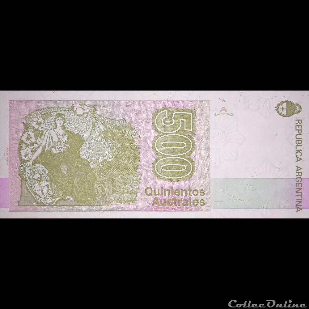 ARGENTINE - P 328 B - 500 AUSTRALES - 1990 billet amerique du sud argentine p 328 b 500 australes 1990