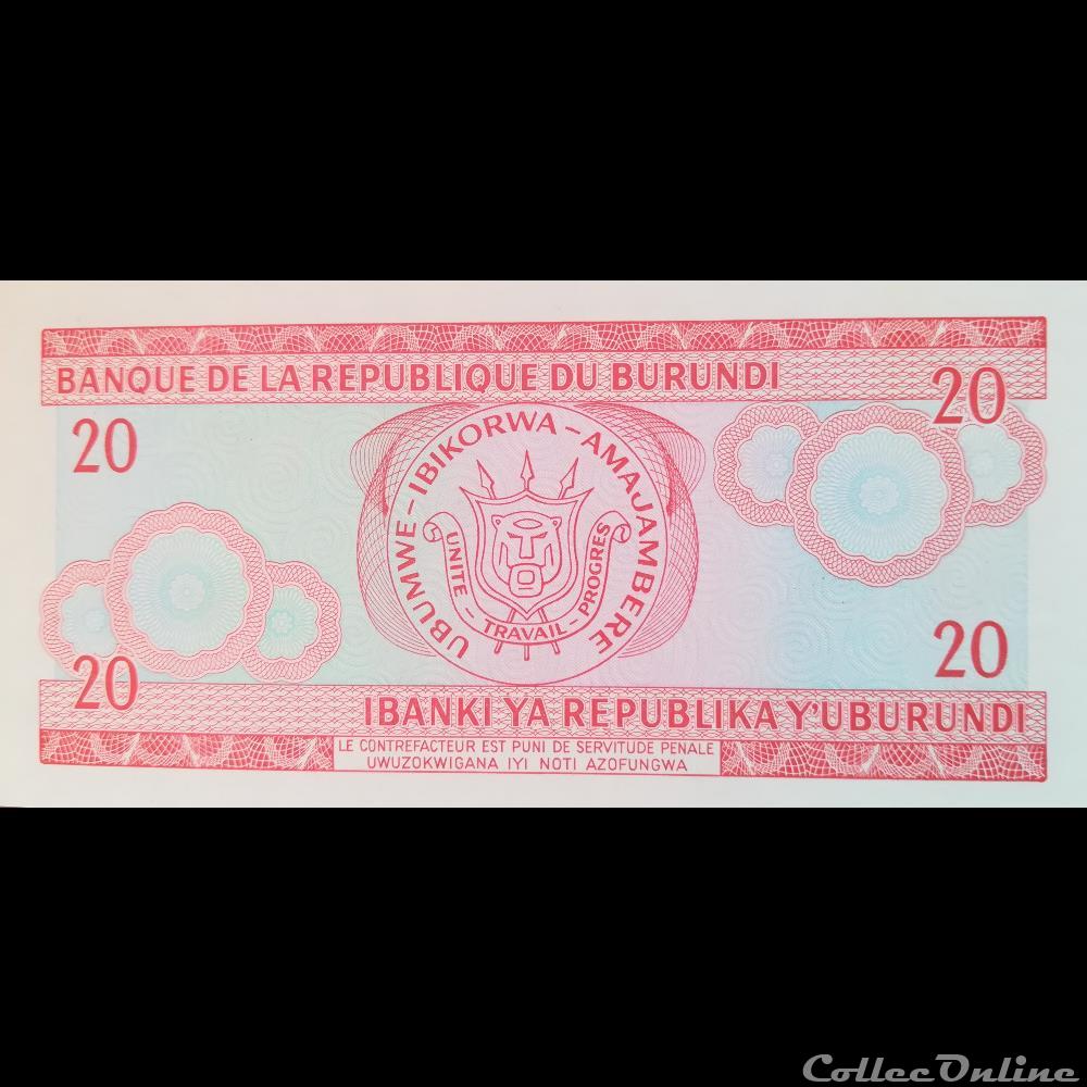 BURUNDI - P 27 D - 20 FRANCS 2003 billet afrique burundi p 27 d 20 francs 2003