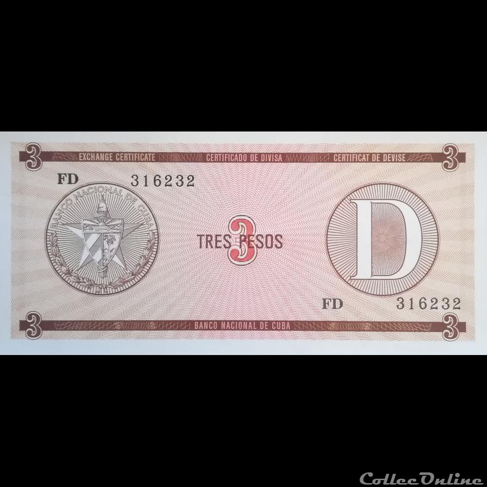 CUBA - P FX 33 - 3 PESOS - ND billet amerique du nord cuba p fx 33 3 pesos nd