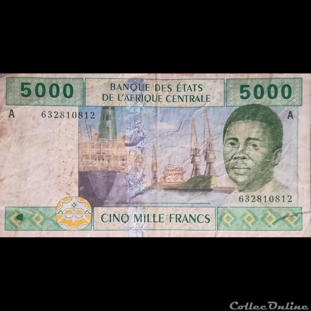 GABON - P 409A - 5000 FRANCS - 2002 billet afrique gabon p 409a 5000 francs 2002
