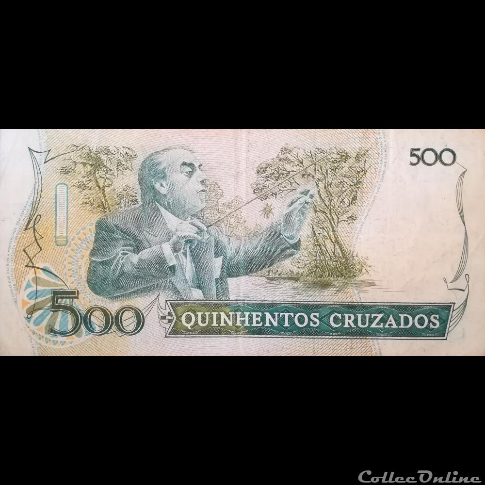 BRESIL - P 212 A - 500 CRUZADOS - 1986 billet amerique du sud bresil p 212 a 500 cruzados 1986