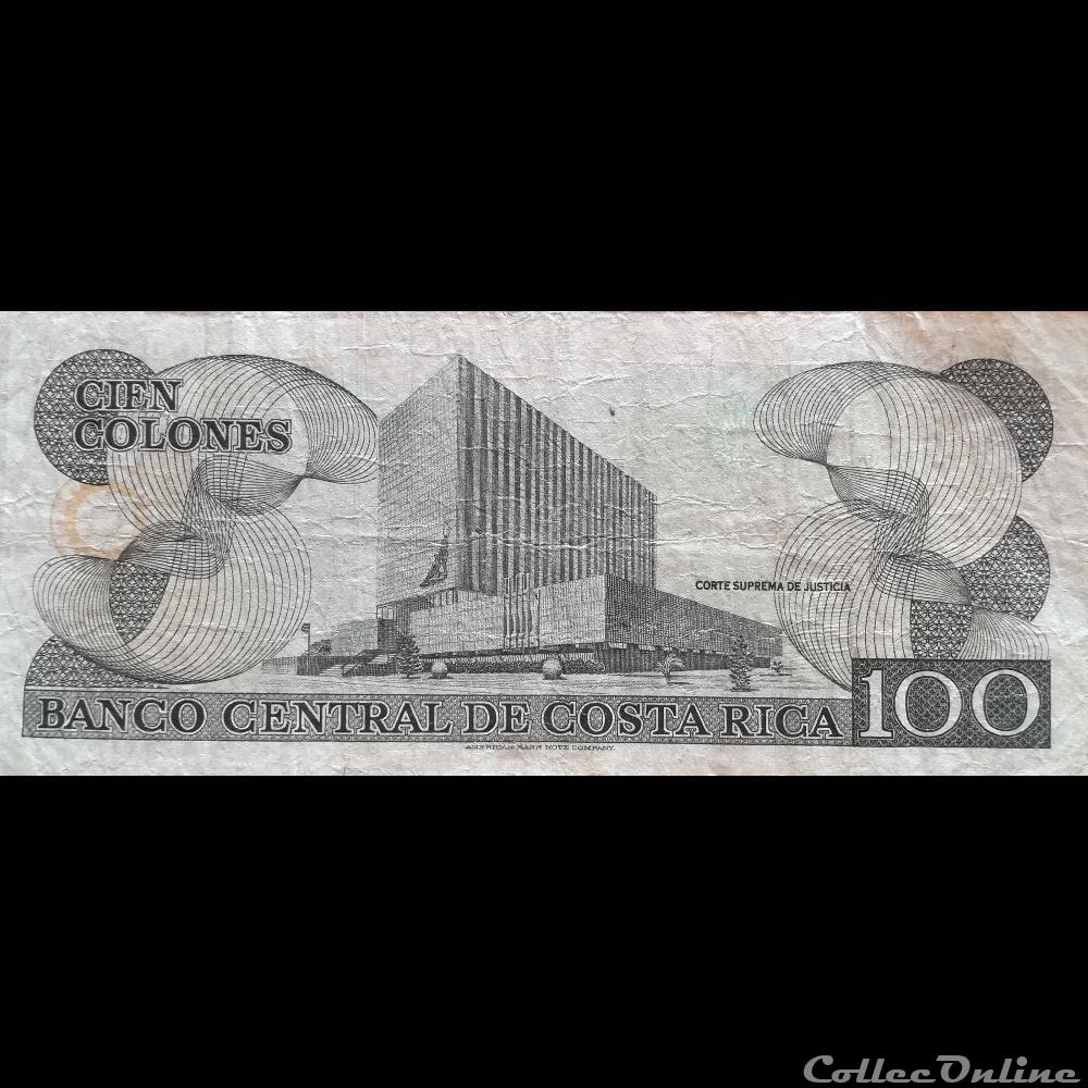 billet amerique du nord costum costa rica p 261 a 100 colones 1993