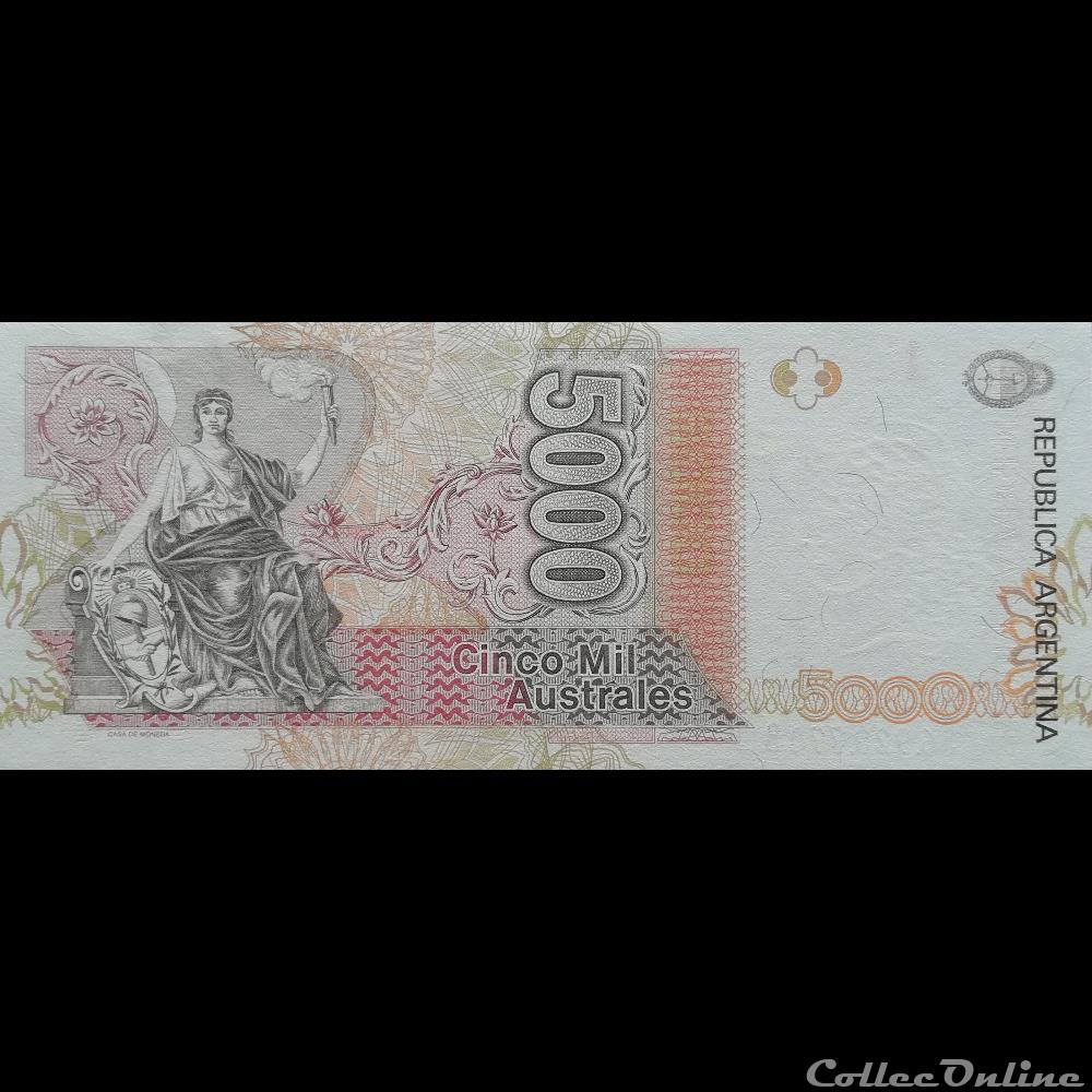 ARGENTINE - P 330 (3) - 5000 AUSTRALES - 1989 - 1991 billet amerique du sud argentine p 330 3 5000 australes 1989 1991