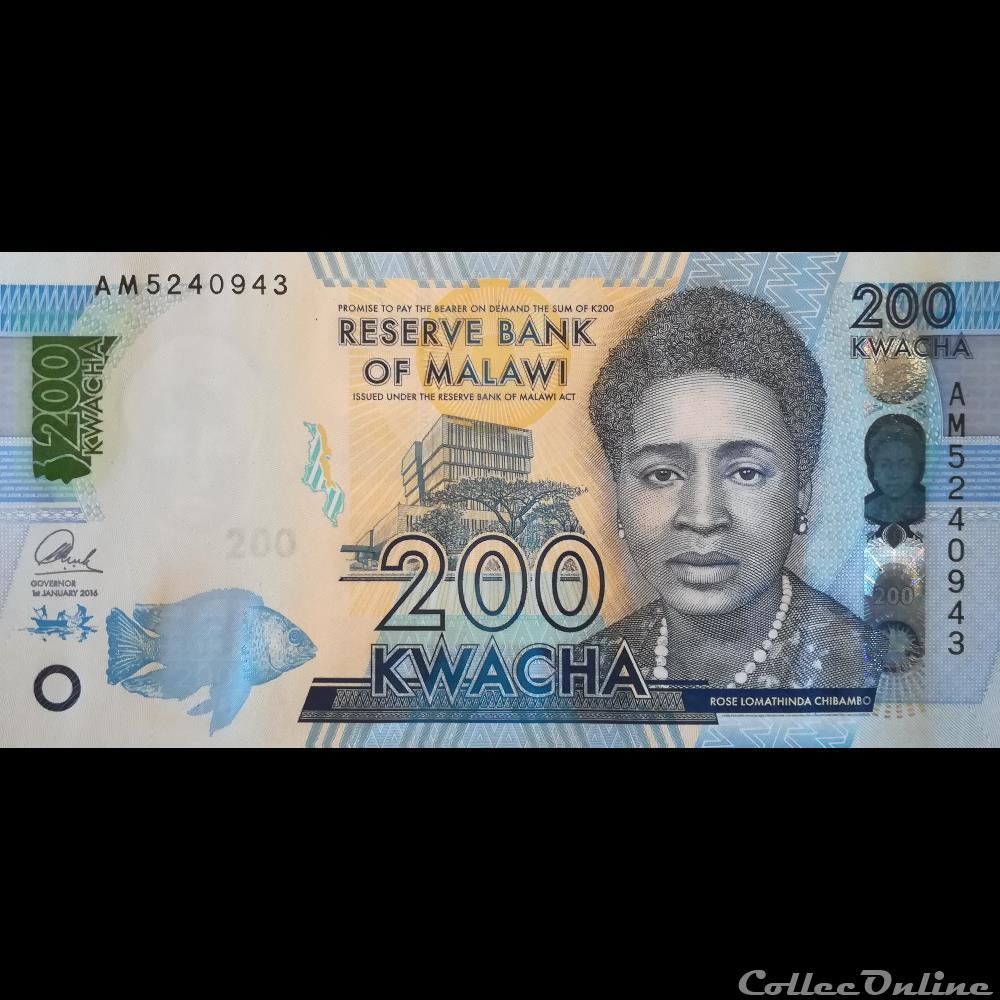 MALAWI - P 60 C - 200 KWACHA - 2016 billet afrique malawi p 60 c 200 kwacha 2016