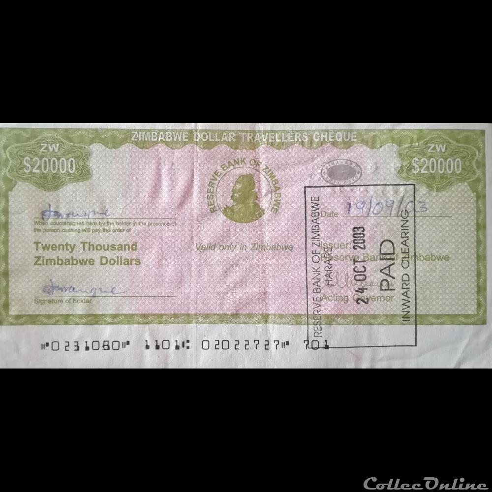 ZIMBABWE - P 18 - 20000 DOLLARS - 2003 billet afrique zimbabwe p 18 20000 dollars 2003